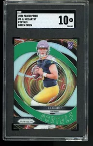 JJ McCarthy 2024 Panini Prizm #7 Portals Green Prizm RC NFL Minnesota SGC 10 Gem - Picture 1 of 3