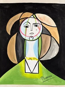 COA + Pablo Picasso Art Drawing Vintage Painting Singed Original on Paper - Picture 1 of 6