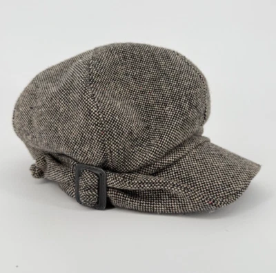 Vtg Y2K Nine West Newsboy Hat Tweed Cap Retro Wool Blend Buckle Detail Preppy - Image 1 of 4