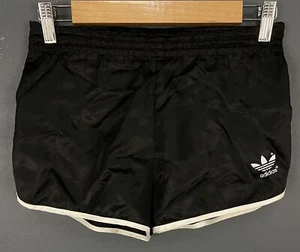 VINTAGE OLD RETRO MEN'S ADIDAS RUNNING GYM SHORTS PANTALONES NYLON SIZE S SMALL - Picture 1 of 6