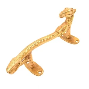 Brass Horse Cabinet Pulls Decorative Door Handles Interior Vintage Decor 2 Pcs - Picture 1 of 2