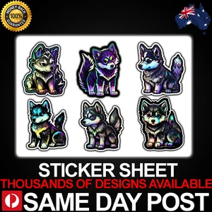 BLACKLIGHT HUSKIES Vinilo Pegatina Hoja Calcomanía Coche Barata Linda Animal Mascota Perro Cachorro - Imagen 1 de 1