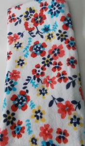 FULL UNCUT TEAL RED BLUE FLORAL Print Cotton Kitchen Towel - Picture 1 of 1