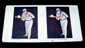 YALE BASEBALL SPIELER SELTENE STEREO-FOTO-KARTE VON 1925 EIN OPFER-HIT - Bild 1 von 1