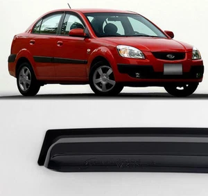 Smoke Sun Window Visor Vent Guard Wind Rain 4p For 2005 2011 Kia Rio Pride 4door - Picture 1 of 6