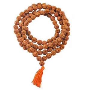 Collar Rudraksha Mala Santo Hindú 108 + 1 Cuentas Rosario Mala Tamaño 9 MM SA101 - Imagen 1 de 4