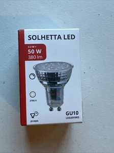 Ikea SOLHETTA LED Bulb GU10 380 Lumen 3.3 W, Dimmable 305.301.21 - Brand New - Picture 1 of 5