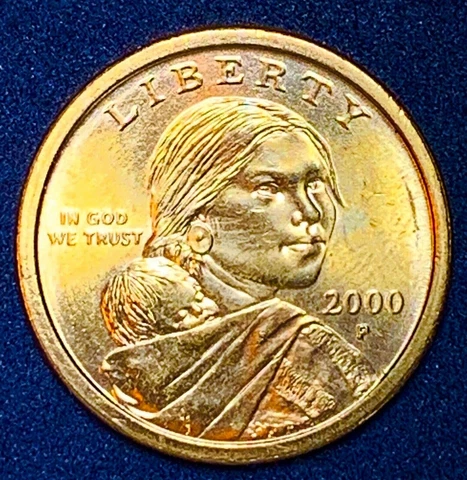 2000-P $1 Sacagawea Dollar Double Die Reverse Error Rare Cover