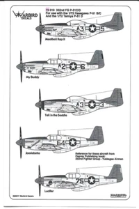 Warbird P-51C/D Mustang, Tuskegee, Red Tail Aircraft Decals 1/72 019 - Picture 1 of 7
