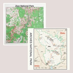 Utah National Park Bandanna 2-Pack Bundle Zion Arches Map Printed Image Nature - Picture 1 of 3