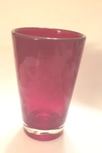 Ruby Red Heavy Drinking Glass 5.5" Tall No Damage Clear Bottom Red Body. Beauty. - Picture 1 of 9