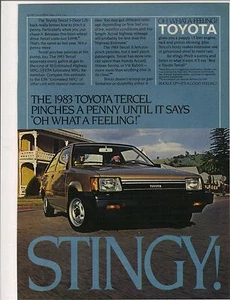 Anuncio original de revista Toyota Tercel 1983 - tacaño - Imagen 1 de 1
