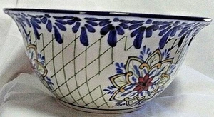 Traditions Ltd. Hand Painted Rice Bowl-Vibrant Colors-Blue Green Red Yellow Blue - Bild 1 von 8