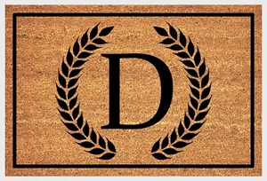 D Letter Doormat #3 - Monogram Letter D Welcome Mat - 3 Sizes - Picture 1 of 2
