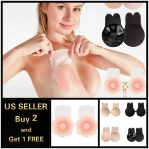 2 Stck. Silikon Push Up Bruststraffung Pasties Klebeband Kleber unsichtbar BH Abdeckung - Bild 1 von 17