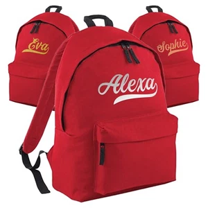 Personalised School Backpack in Classic Red for Kids Or Children Back To School - Picture 1 of 6