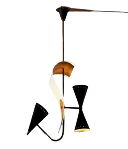 Italian Sputnik Mid Century Light Brass Chandelier Modern Fixture CeilingPendant - Picture 1 of 9