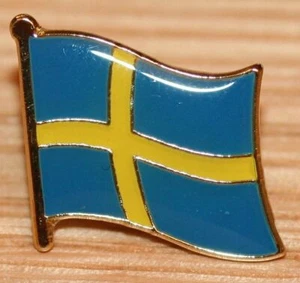 SWEDEN SWEDISH Sverige Flag Country Metal Lapel Pin Badge - Picture 1 of 1