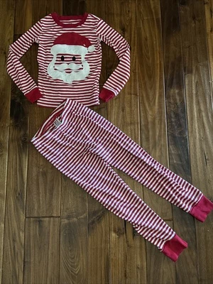 Children's Place Santa Claus Applique Red / White Stripe Christmas Pajamas Sz 6 - Image 1 of 4