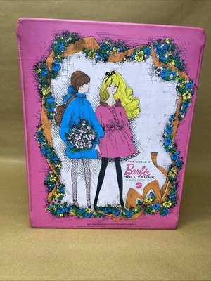 Vintage 1968 Mattel The World Of Barbie Pink Doll Trunk Lg Carrying Case #1004 - Image 1 of 4
