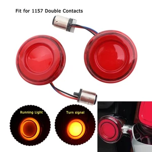 Motorcycle 1157 Bullet Red LED 12V Turn Signal Blinker Light For Harley Davidson - Picture 1 of 15