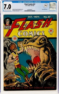 ⭐️Flash Comics #67 CGC 7.0 FN/VF High Grade Hawkman 1945 Great Golden Age Cover - Image 1 of 3