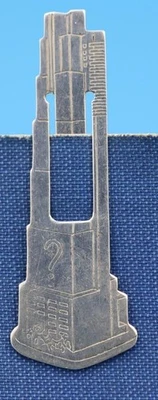 VINTAGE STERLING SILVER BOOKMARK - SKYSCRAPER - [127] - Imagem 1 de 4