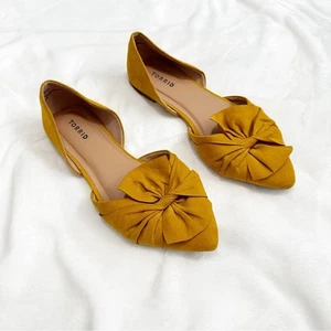 Torrid twist bow d’orsay flat yellow sandal size 12WW wide plus - Picture 1 of 11