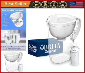 10-Cup Water Filter Pitcher, Smart Indicator, BPA-Free, 2-Month Filter Life - Picture 1 of 8