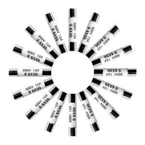 20PCS 10A 500V SLOW Blow CERAMIC fuses 6X30mm 10A - Picture 1 of 2