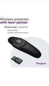 Targus Wireless USB Presenter Laser Pointer AMP16B Highlight Key PC MAC 2.4GHz - Picture 1 of 6