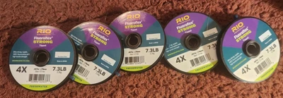 Rio Fluoroflex Fuerte Fluorocarbono Tippet 30 Yardas 4x 7.3lb NUEVO - ¡PAQUETE DE CINCO (5)! Foto 1 de 4