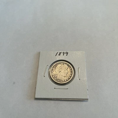 1899 Barber Silver Quarter Dollar 25c Coin - Image 1 of 2