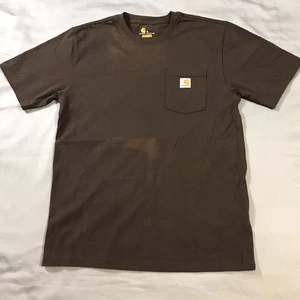 Carhartt Shirt Mens Medium Brown Short Sleeve Pocket - Picture 1 of 10