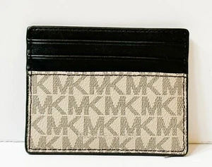 MICHAEL KORS JET SET TRAVEL COPPER CARD CASE WALLET MK HEMPTON BLACK - Picture 1 of 8
