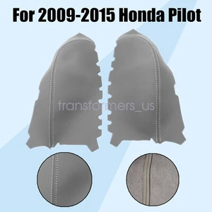 Fits 2009-2015 Honda Pilot Leather Front Door Panels Armrest Cover 2pcs Gray - Picture 1 of 8