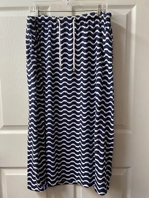 Tommy Hilfiger Falda Mujer Grande Azul Marino Náutica Pull On Midi Falda Costera Foto 1 de 4