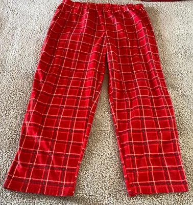 Covington Woman's Red Gray White Plaid Soft Pull On Pajama Lounge Pants Size 2X - Image 1 of 4