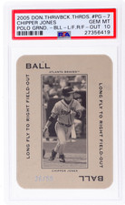 2005 Throwback Threads #7 Chipper Jones Polo Grounds 55 Ball Long Fly /55 PSA 10
