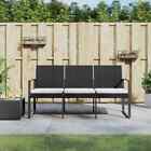 Garden Bench Outdoor Seating 3-seater Bench With Cushions Pp Rattan Vidaxl