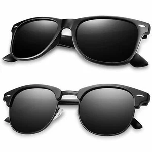 Polarisierte Sonnenbrillen X-Large, (2er-Pack) schwarze Gläser mit Gestell - Bild 1 von 5