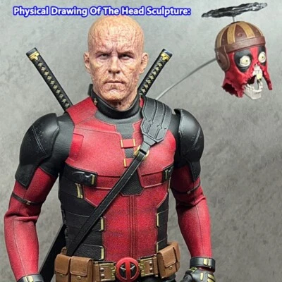 PRESENT TOYS Deadpool Head Sculpture Fit 1/6 Male Action Figure Model Collection - Image 1 of 4