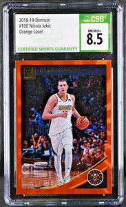 2018-19 Donruss Orange Laser #100 Nikola Jokic CSG 8.5 NM/Mint+