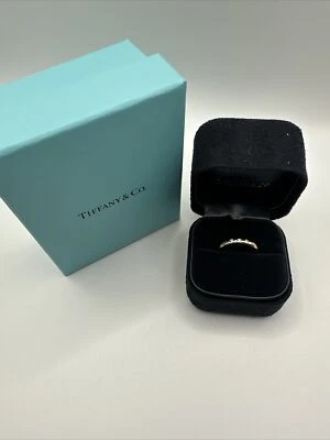 Tiffany & Co 18K Rose Gold  3 Diamond Stacking Band Ring Size 5.5 - Image 1 of 4