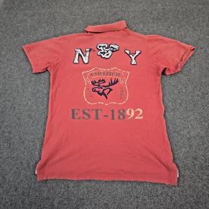 Abercrombie & Fitch Shirt Mens MEDIUM Red Short Sleeve Polo T Shirt Logo Size M - Picture 1 of 10