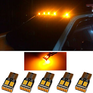 5x Amber/Yellow LED cab roof clearance marker lights For Dodge Trucks 194 bulbs