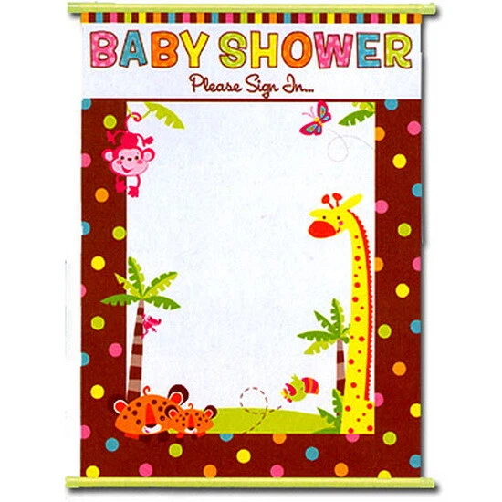 Hoja de inicio de sesión Fisher Price Hello Baby Jungle Animals ducha fiesta decoración Foto 1 de 1