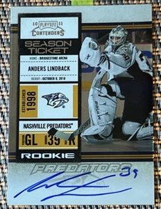2010-11 Panini Playoff Contenders Ticket Anders Lindback #143 Rookie Auto RC - Picture 1 of 2