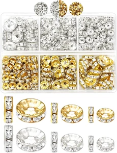 300Pcs Rondelle Spacer Beads for Jewelry Making, 6Mm, 8Mm, 10Mm Beads with Hole - Picture 1 of 12