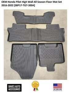 OEM Honda Pilot High Wall All Season Floor Mat Set 2016-2022 [08P17-TG7-300A] - Bild 1 von 5